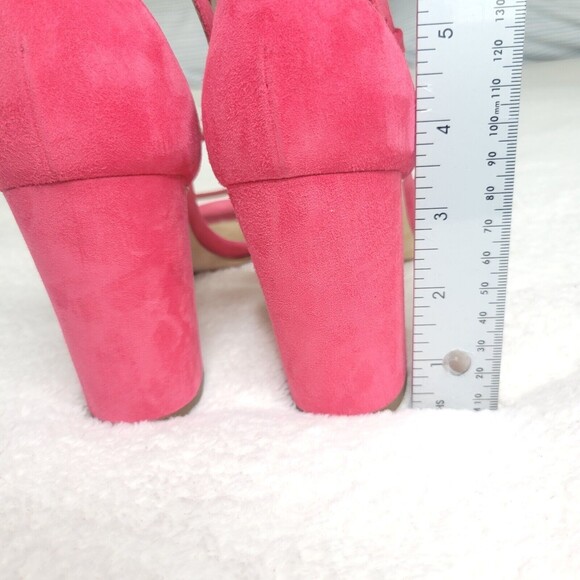 BRIAN ATWOOD Margo Sandal Pink Suede Block Heel sandals ankle strap Women's 41 - Picture 11 of 11